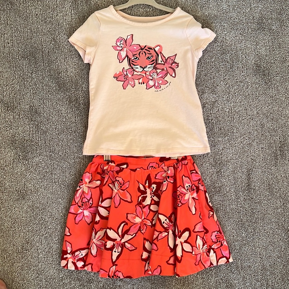 Kate spade New York tshirt and skirt set. 5 years. Cotton